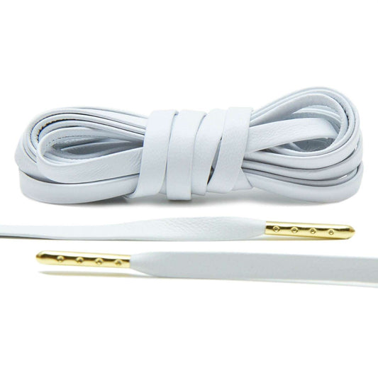 Agujetas de piel white - luxury laces