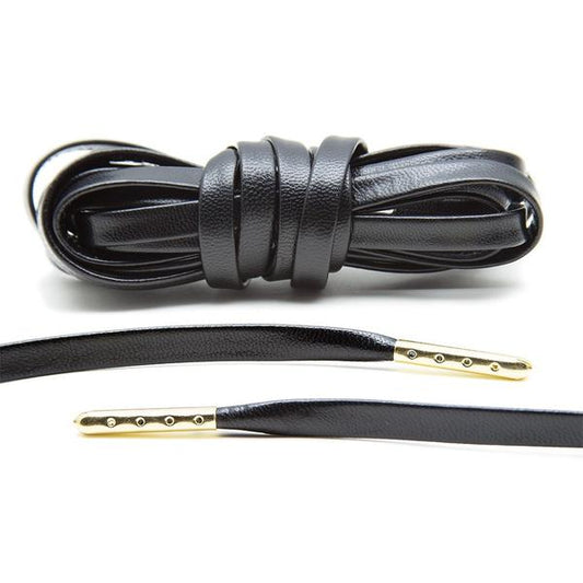 Agujetas de piel black - luxury laces